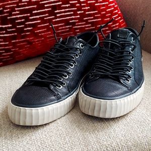John Varvatos Black Leather Sneakers Size 7M